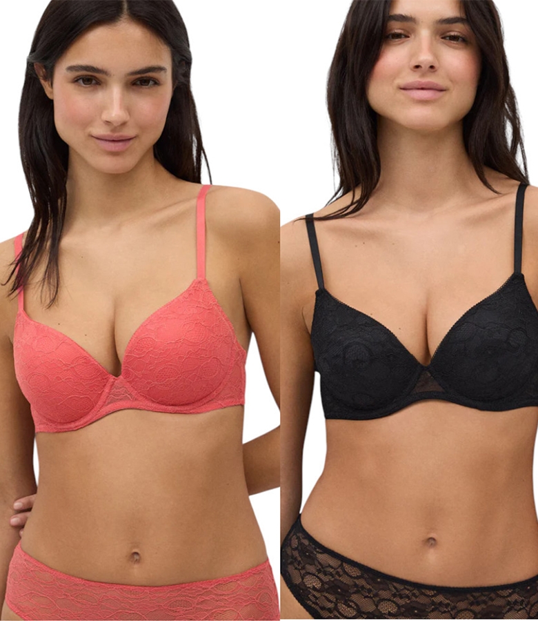 Ysabel Mora Σουτιέν Push Up με Δαντέλα 2Pack