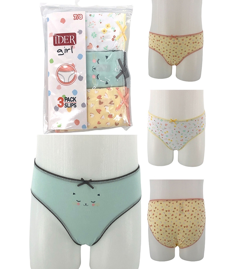 Ider Σλιπ για Κορίτσι Σχέδιο Γατάκι-Λαγουδάκι 3Pack
