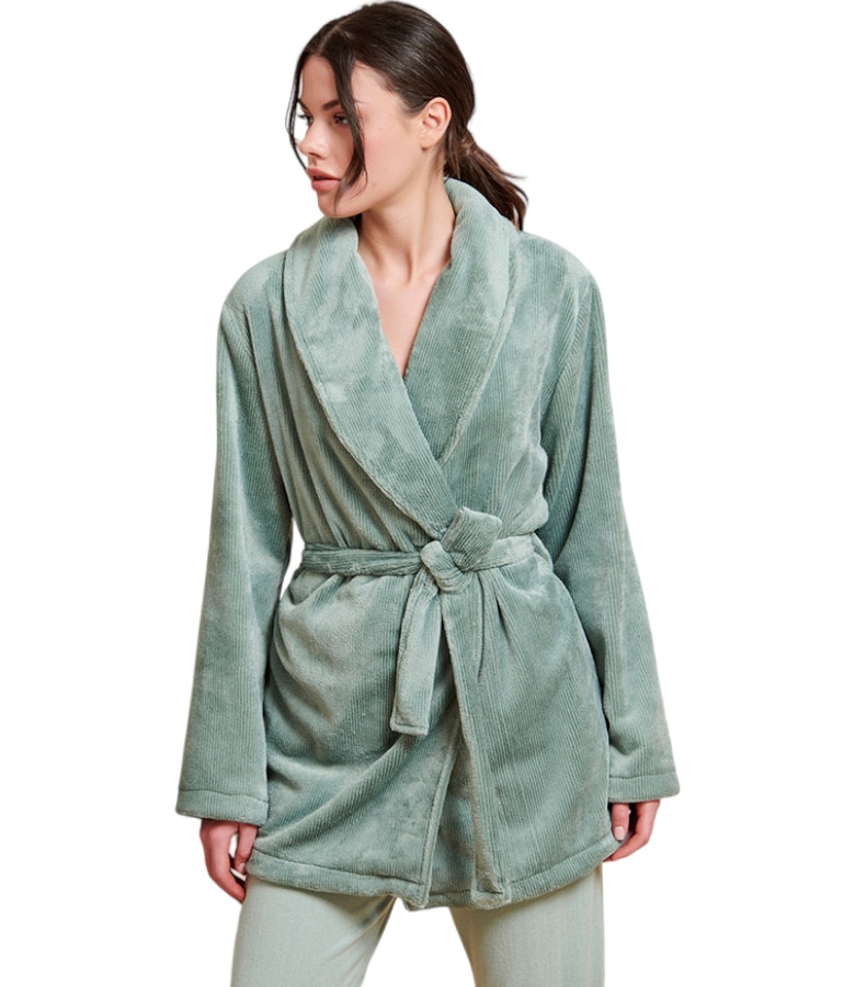 Jeannette Γυναικεία Ρόμπα Fleece Σταυρωτή 3/4