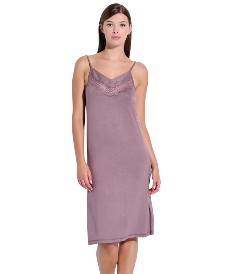 Jeannette Νυχτικό Viscose με Λεπτή Τιράντα και Δαντέλα
