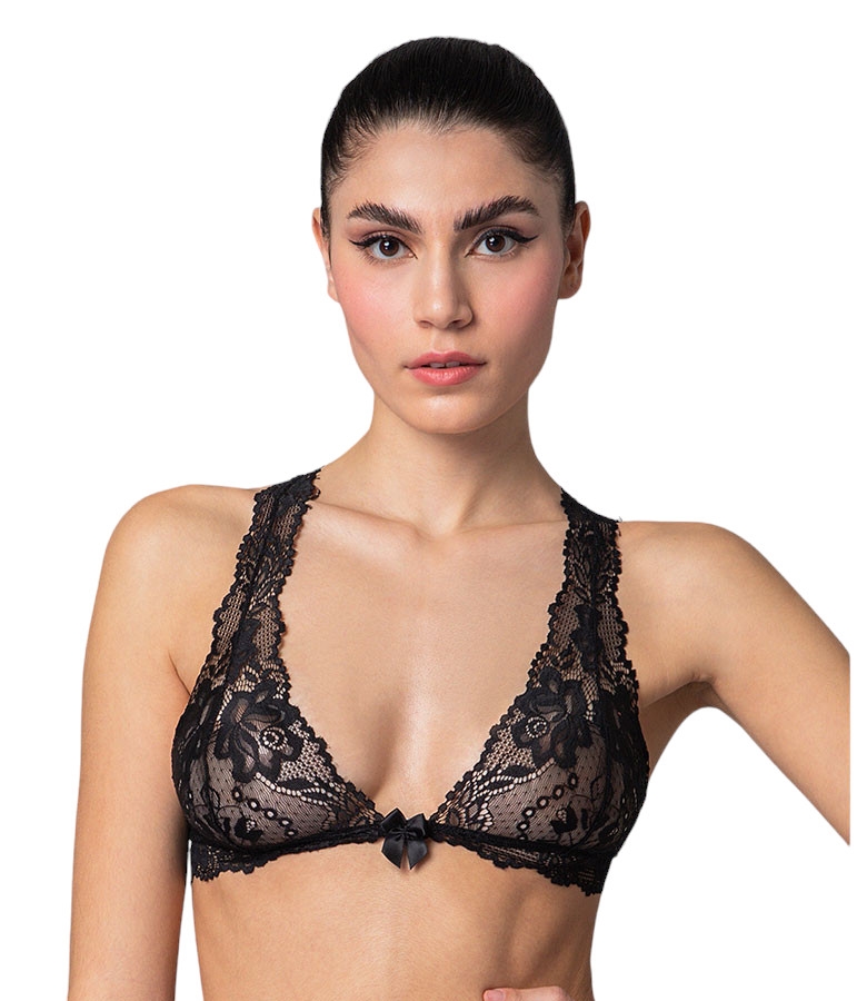 Milena Δαντελένιο Bralette με Κούμπωμα Μπροστά 