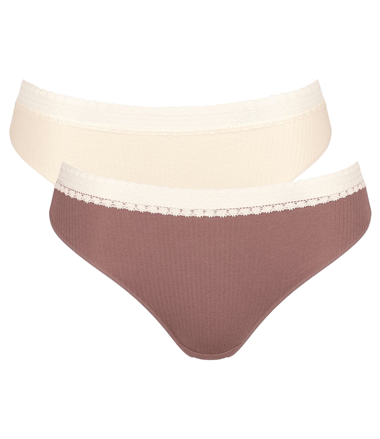 Sloggi Γυναικείο Tai Σλιπ από Οργανικό Βαμβάκι GO Ribbed 2Pack