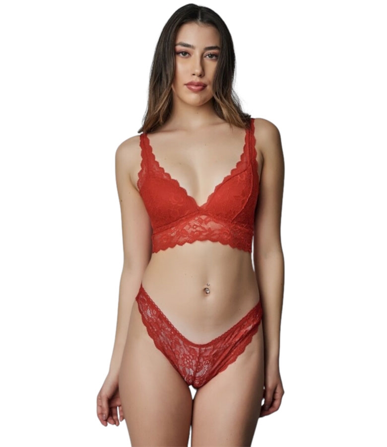 Σετ Bralette Τριγωνικό με Brazilian 