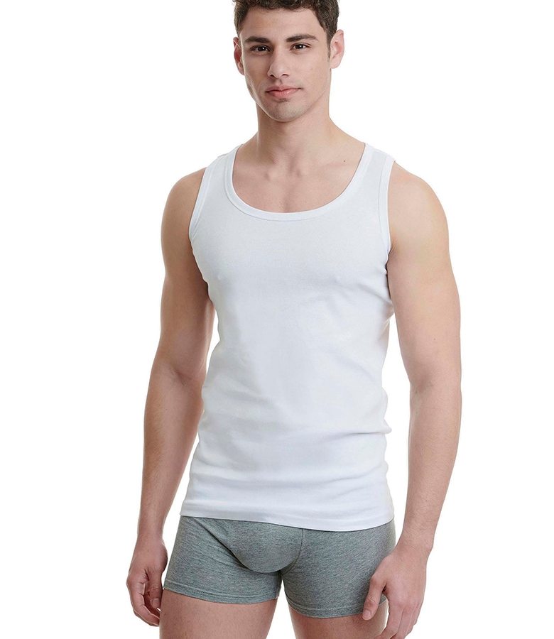Walk Ανδρική Βαμβακερή Αμάνικη Φανέλα 2Pack